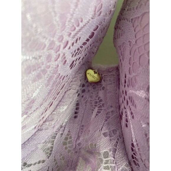 Juicy Couture Sexy T-Shirt Bra Glam Lace Sz 40D Gemini Flower Underwire JC6222A - Picture 5 of 8
